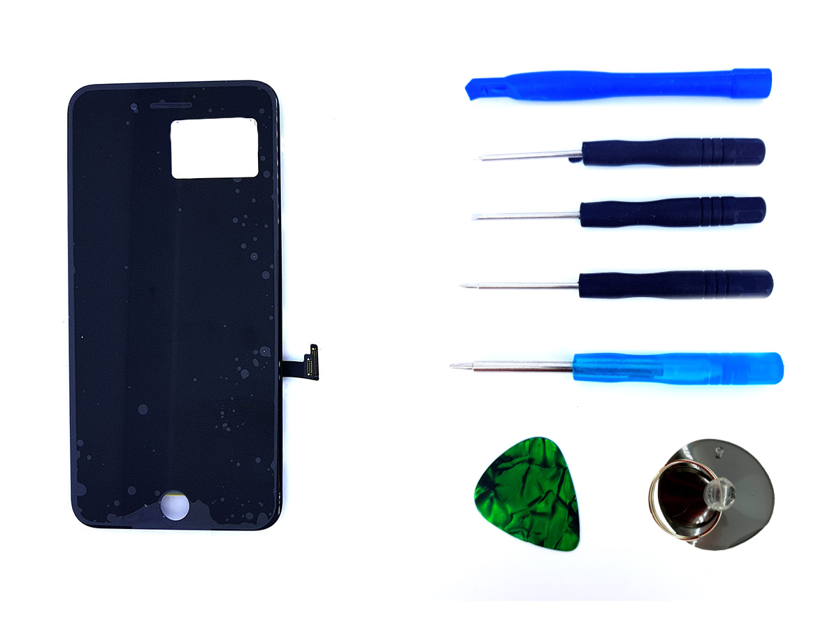 

Дисплей с сенсором тачскрином (дисплейный модуль) для Iphone 8 Plus черный + набор для замены high copy