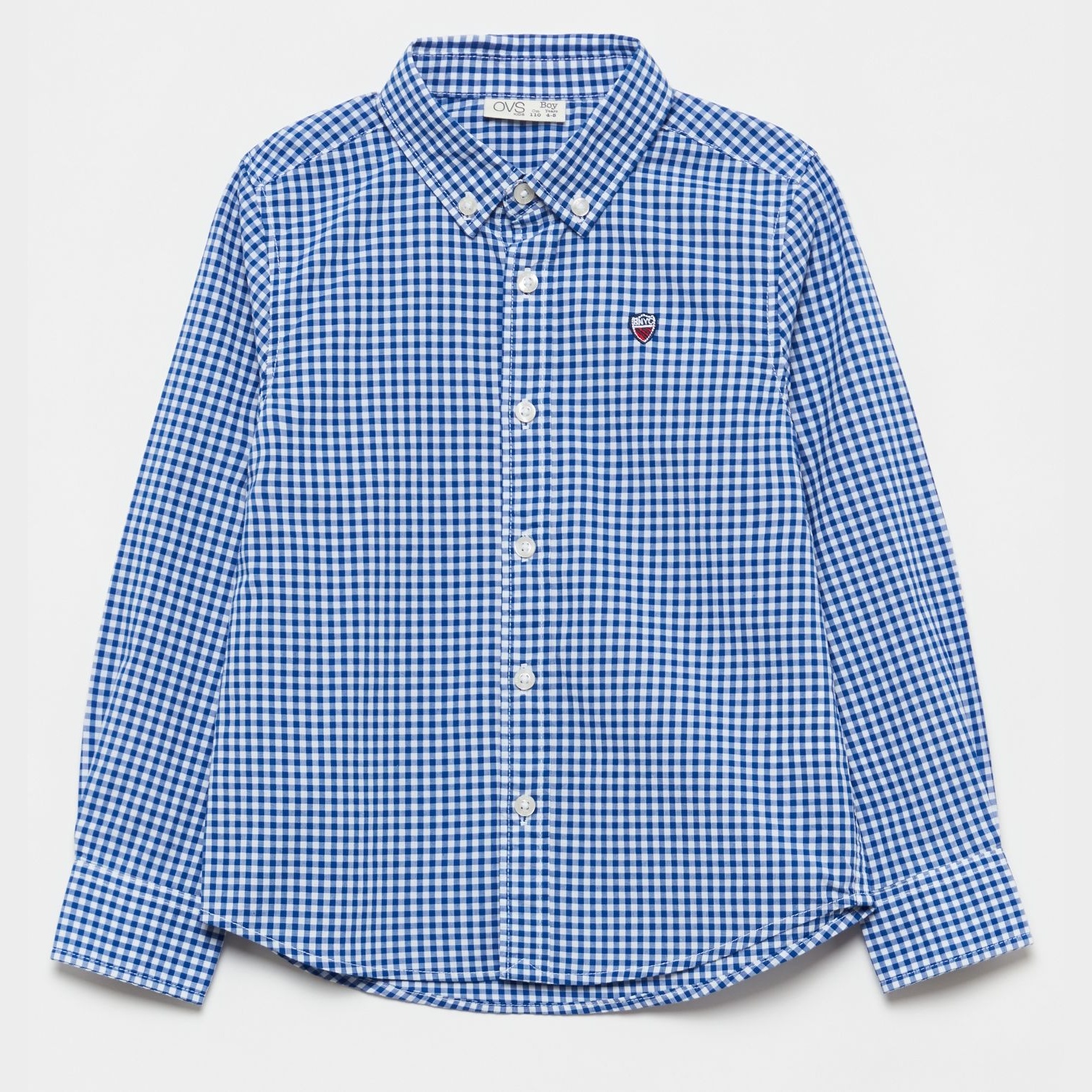 

Рубашка OVS 1129631 110 см White/Blue Check