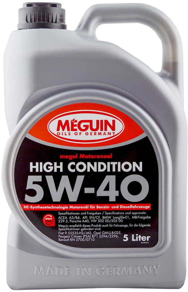 Акція на Моторное масло Meguin High Condition SAE 5W-40 5 л (4015838031986) від Rozetka UA