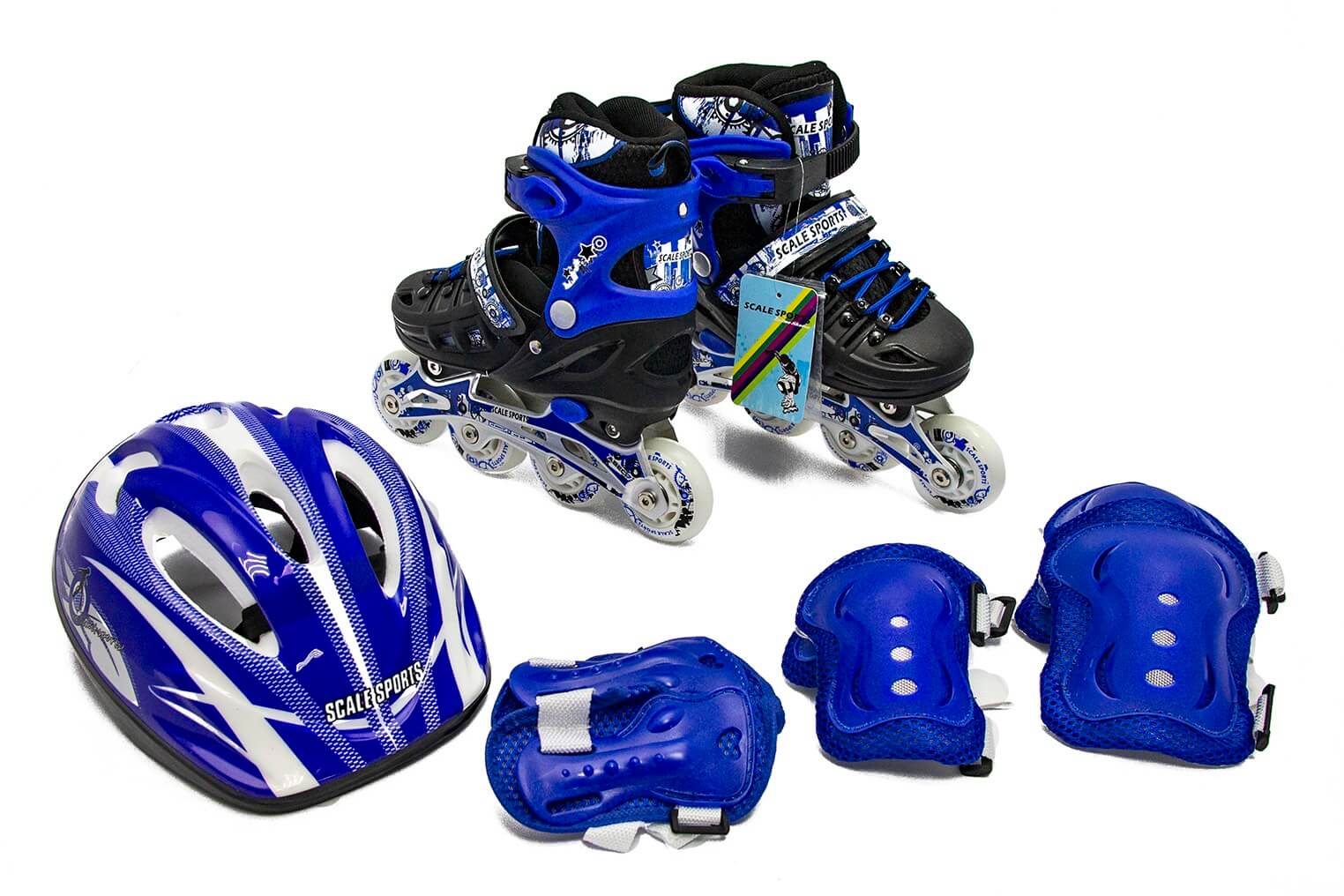 

Комплект Scale Sport дитячі ролики із захистом розмір 31-34 Сині (LF 905)