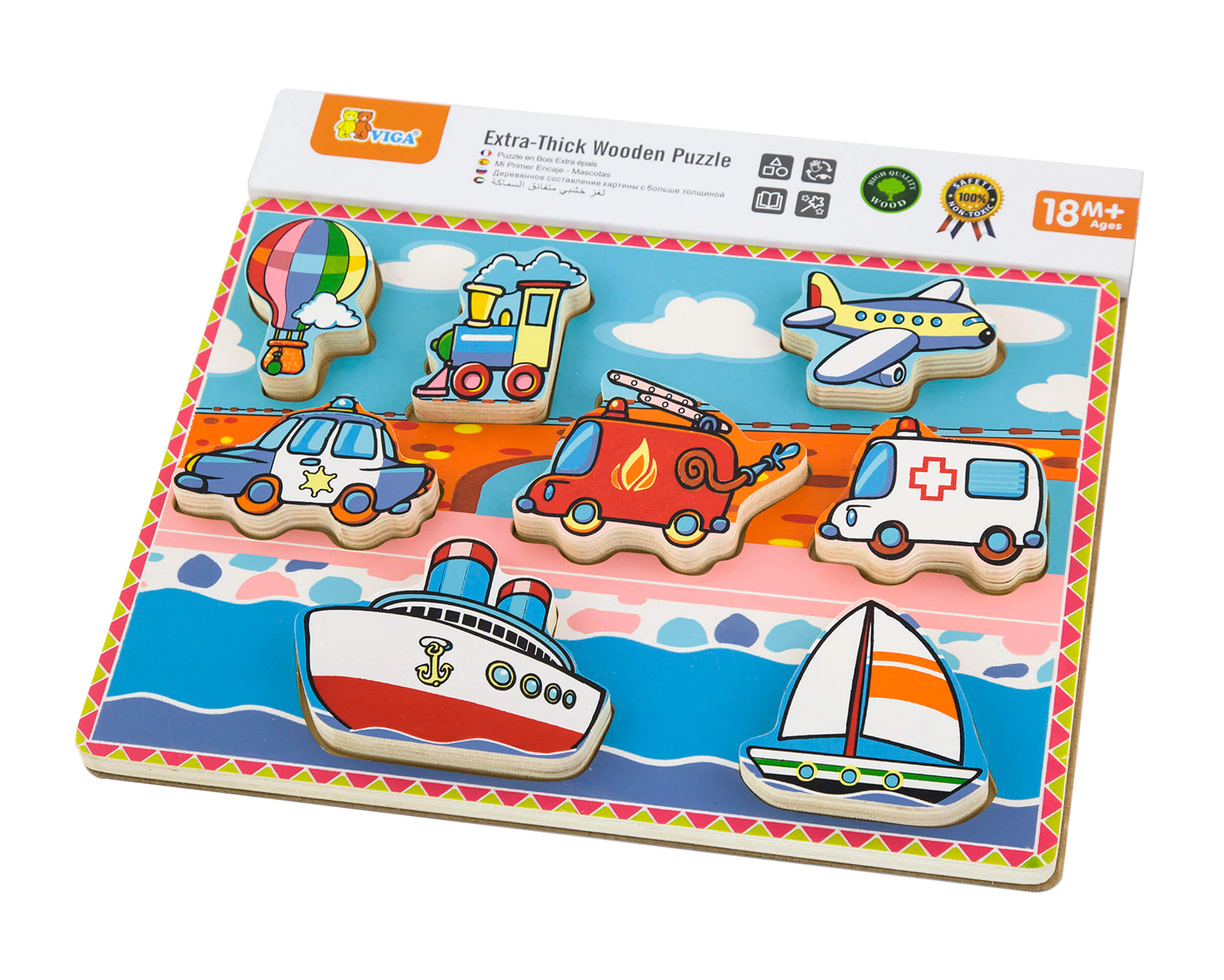 

Рамка-вкладиш Viga Toys Транспорт (56436)