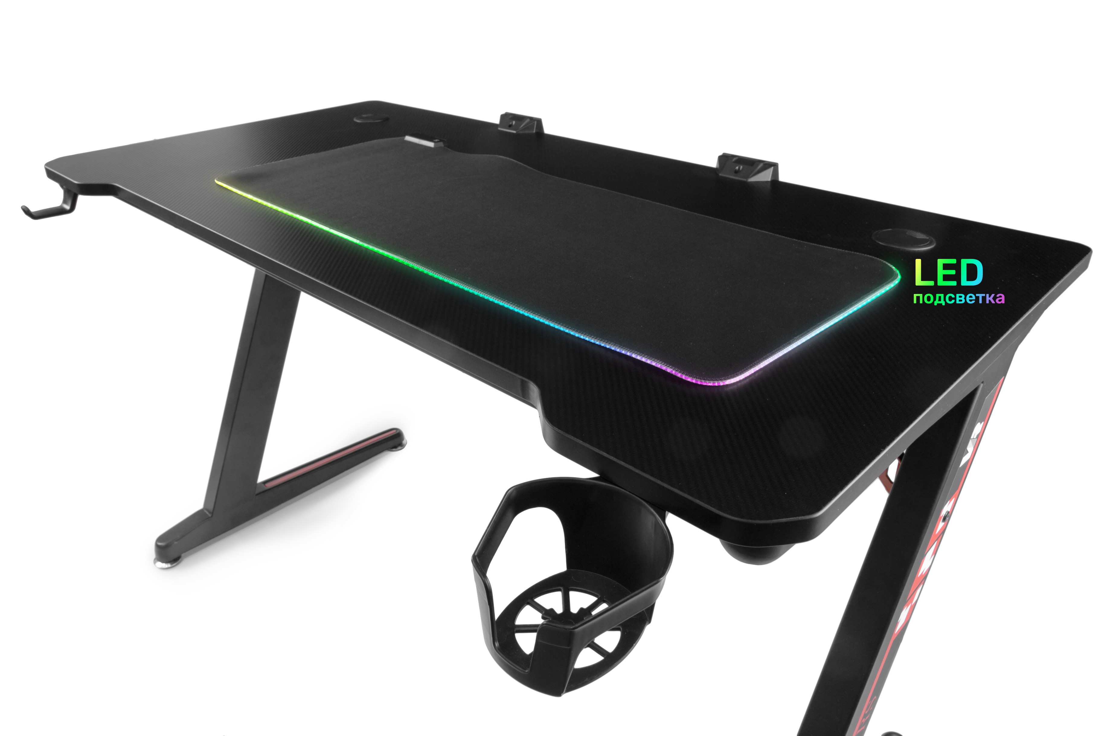 Геймерский стол Barsky E-Sports RGB-LED + Геймерская поверхность LED .