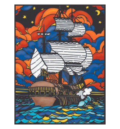 

Розмальовка з фломастерами Carioca Sailing ship COLORVELVET (L0011)