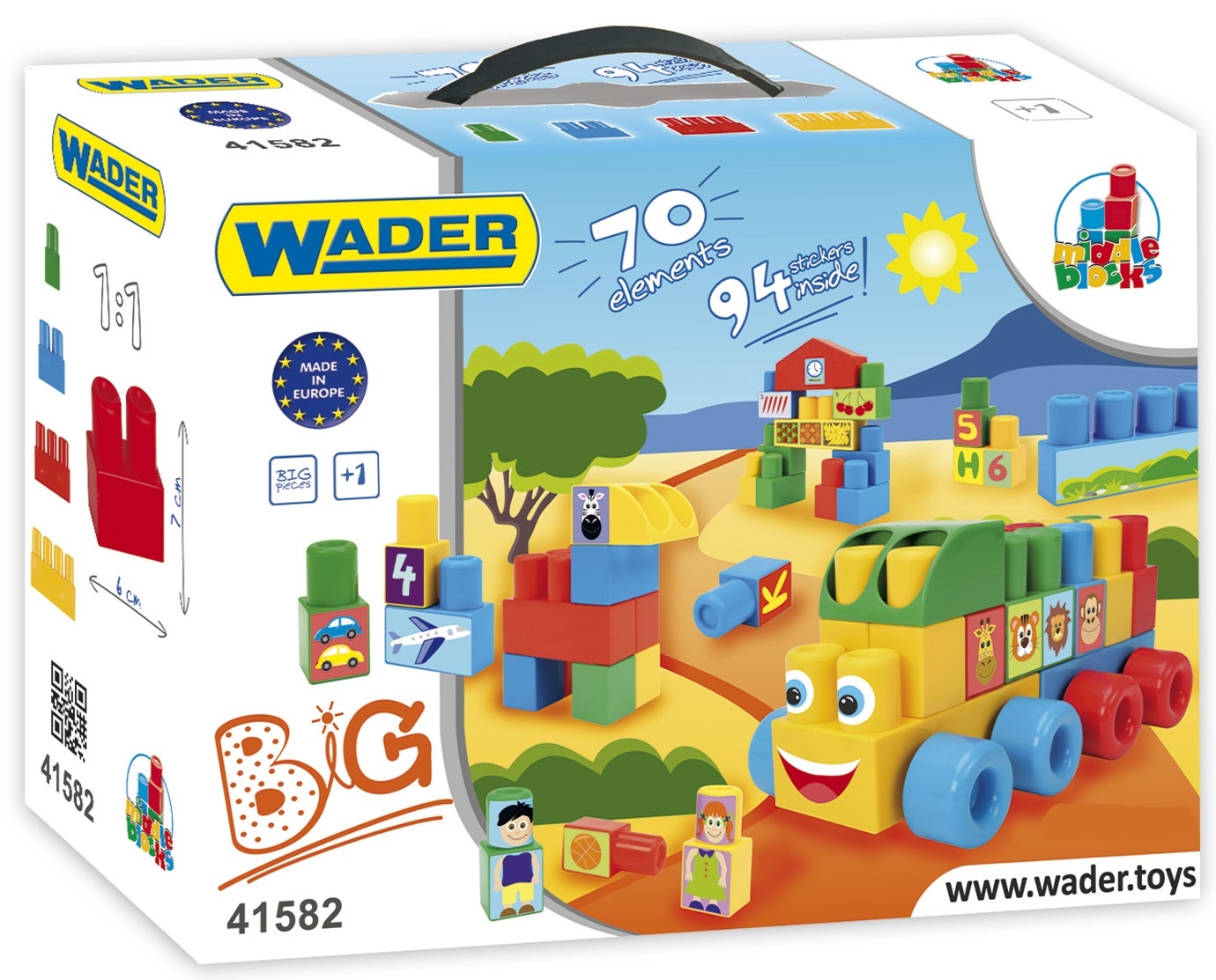 

Конструктор Wader Middle Blocks Великий 70 елементів (41582)