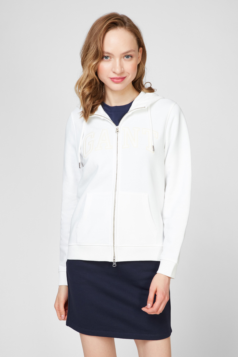 

Женское белое худи ARCH LOGO ZIP HOODIE Gant XS 4206601