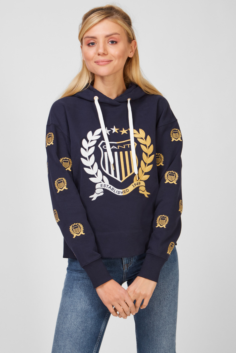 

Женское темно-синее худи CREST EMBROIDERY Gant L 4203660