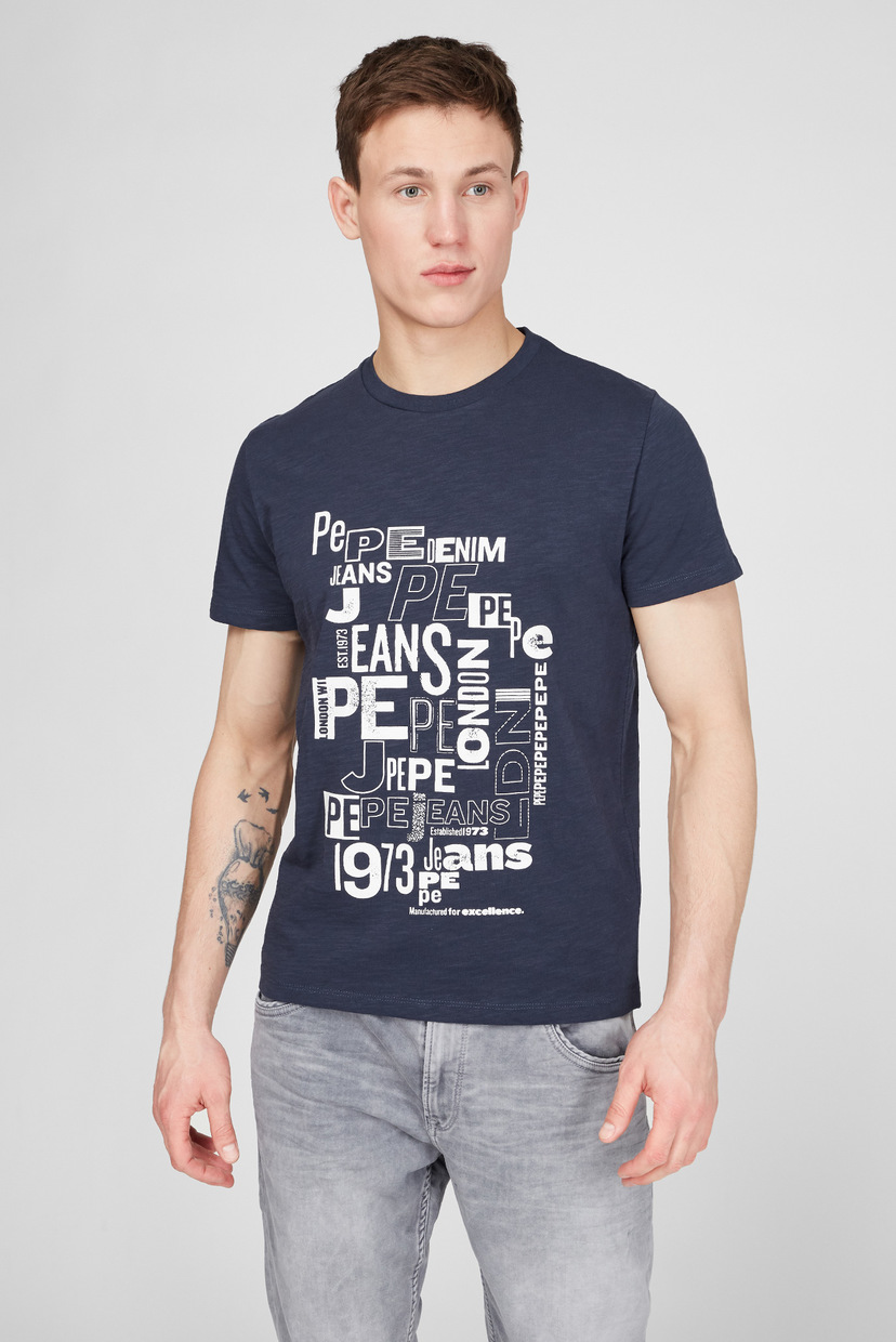 

Мужская синяя футболка ADRIAN Pepe Jeans  PM507722, Мужская синяя футболка ADRIAN Pepe Jeans S PM507722