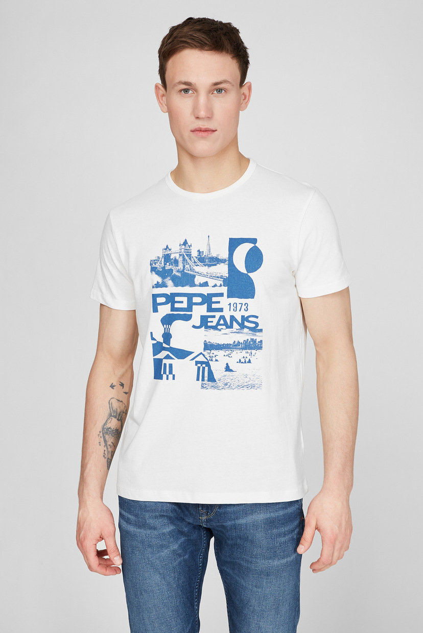 

Мужская белая футболка DAN Pepe Jeans XL PM507735