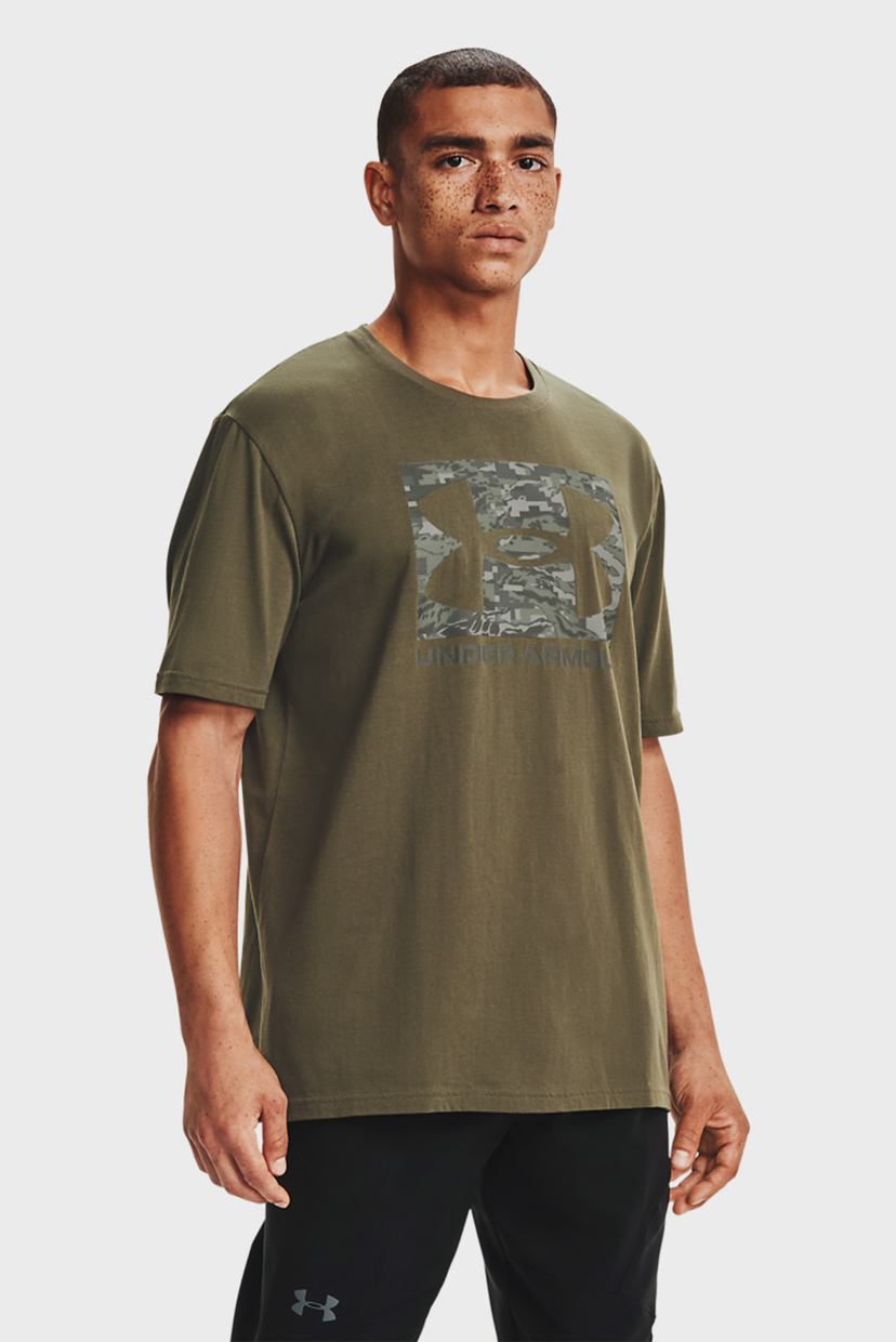 

Мужская зеленая футболка UA ABC CAMO BOXED LOGO SS Under Armour S 1361673-369