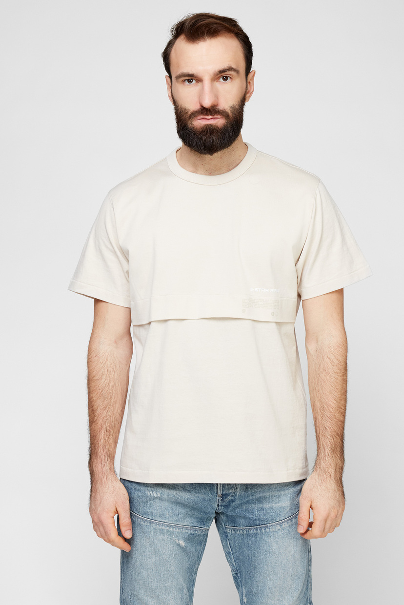 

Мужская бежевая футболка Mercerized G-Star RAW M D19274,C336