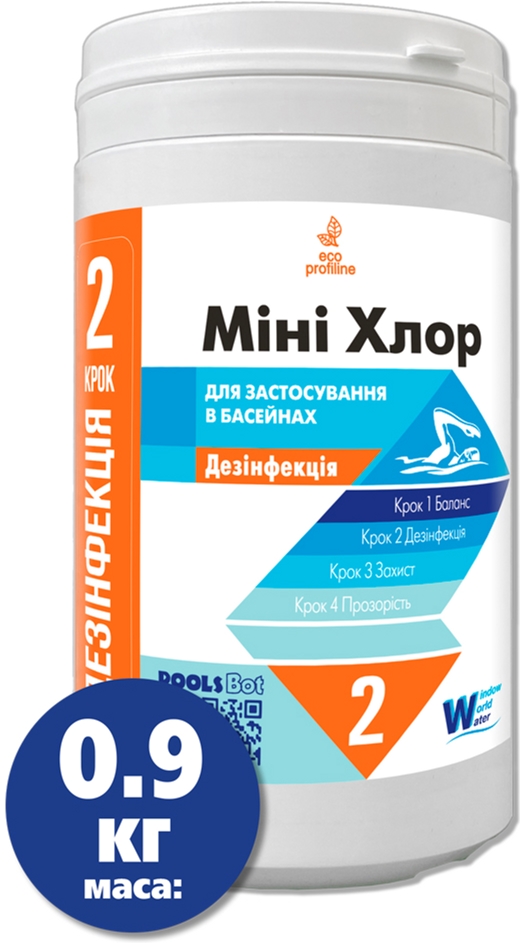 

Дезинфицирующее средство Water World Window Мини Хлор 0.9 кг (туба) таблетка 20 г