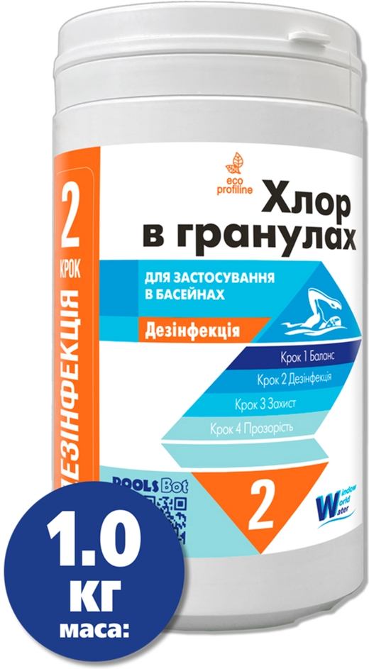 

Дезинфицирующее средство Water World Window Хлор в гранулах 1 кг (туба)