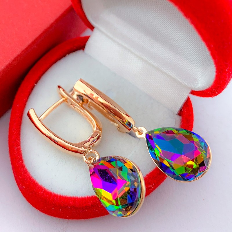 

Серьги Диора Латье кристалл SW (медицинское золото) (9932)