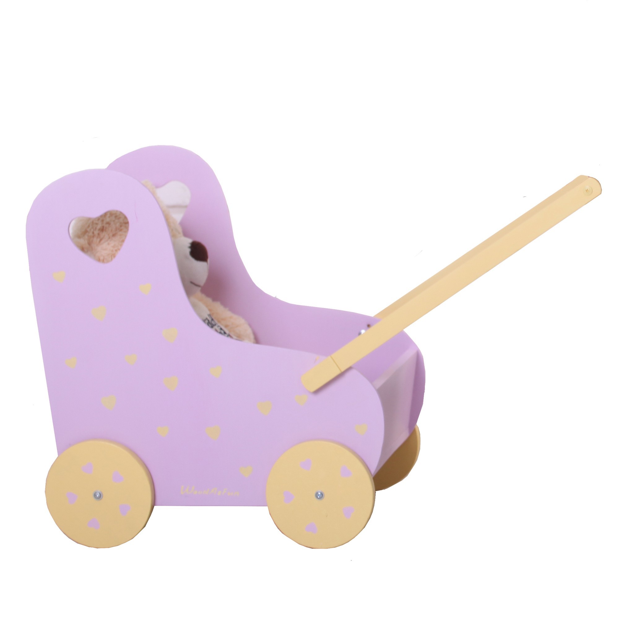 

Деревянная коляска для кукол WoodAsFun 40х30 см Фиолетовая (121133)
