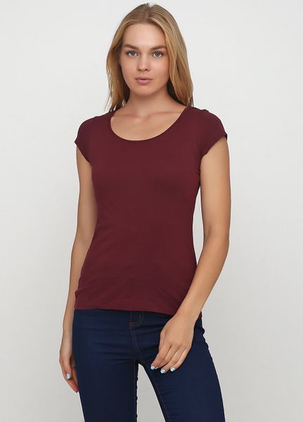 

Футболка H&M S Бордовая (1089-437)