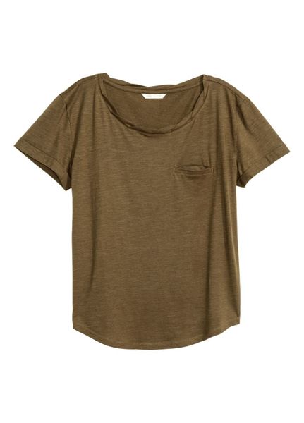 

Футболка H&M L Хаки (1088-421)