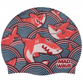 

Шапочка для плавания детская MadWave Junior SHARKY M057911 Бирюзовый (SKL024263)