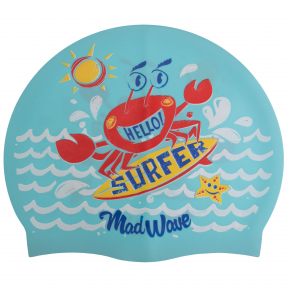 

Шапочка для плавания детская MadWave Junior SURFER M057912 Голубой (SKL024265)