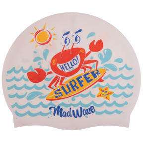 

Шапочка для плавания детская MadWave Junior SURFER M057912 Белый (SKL024264)