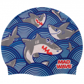 

Шапочка для плавания детская MadWave Junior SHARKY M057911 Голубой (SKL024262)