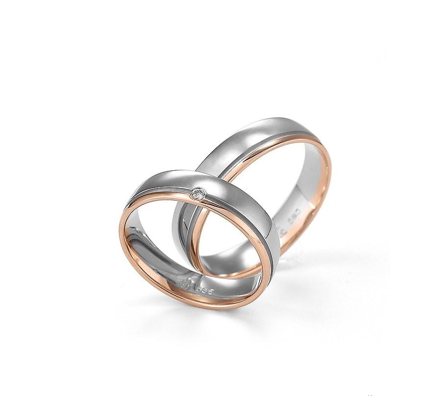 

Золотые свадебные кольца комбинированные Maxi Silver 2518 ZL, размер 17.5