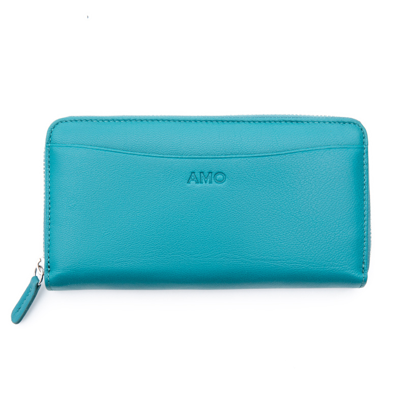 

Кожаный кошелёк " GRAND BUSINESS" ST-219-turquoise, на молнии, Бирюзовый