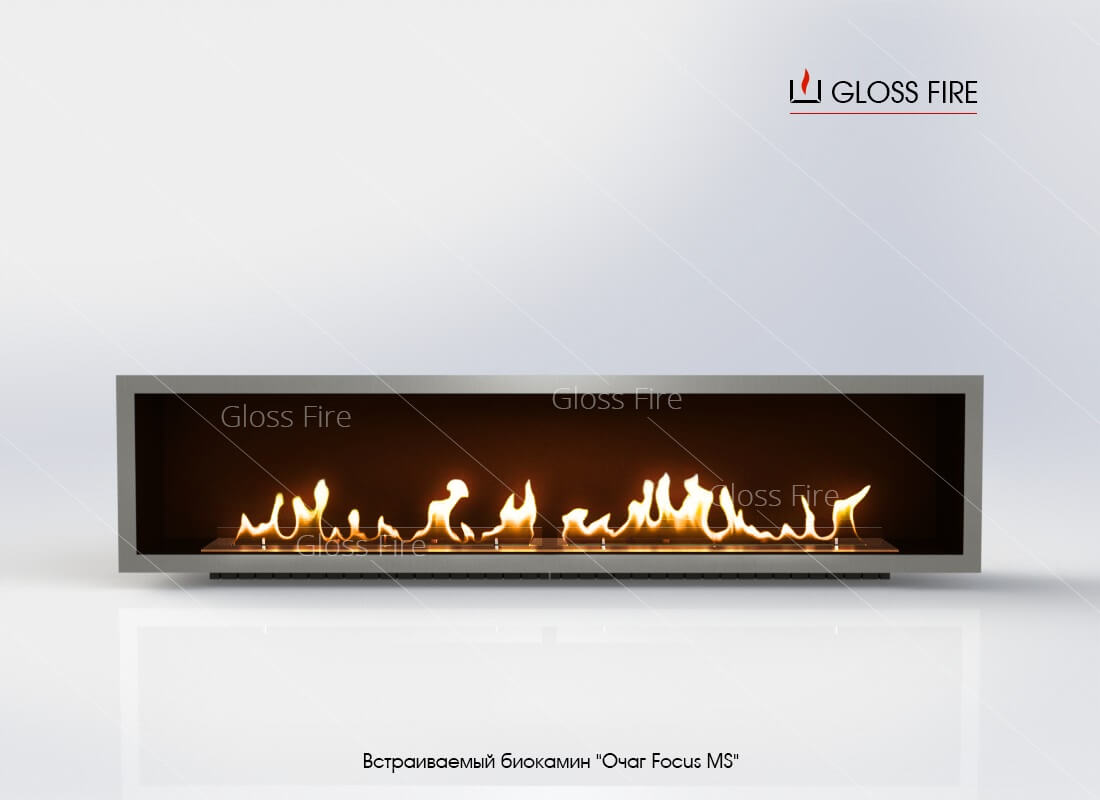

Встраиваемый биокамин Gloss Fire Очаг Focus MS-арт.008 серый