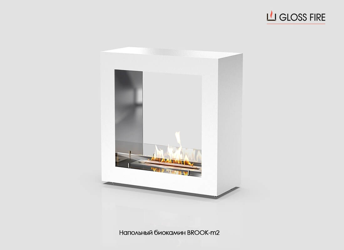 

Напольный биокамин Gloss Fire Brook-m2 белый