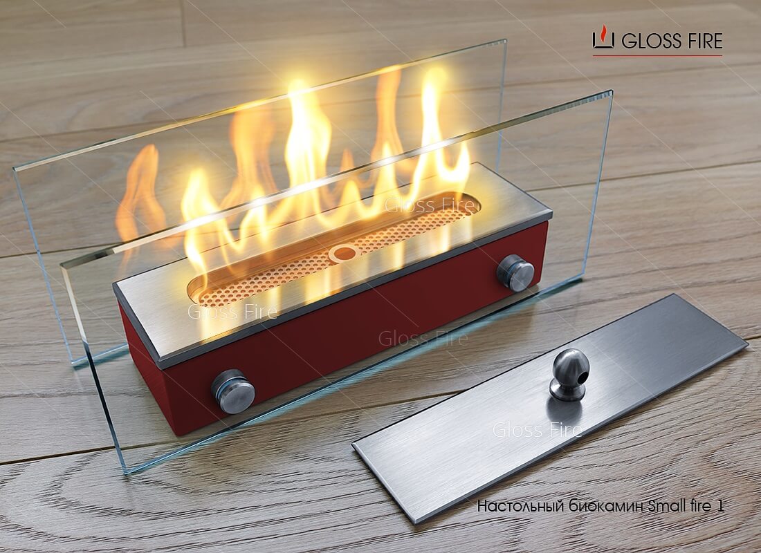 

Настольный биокамин Gloss Fire Small fire RAL красный