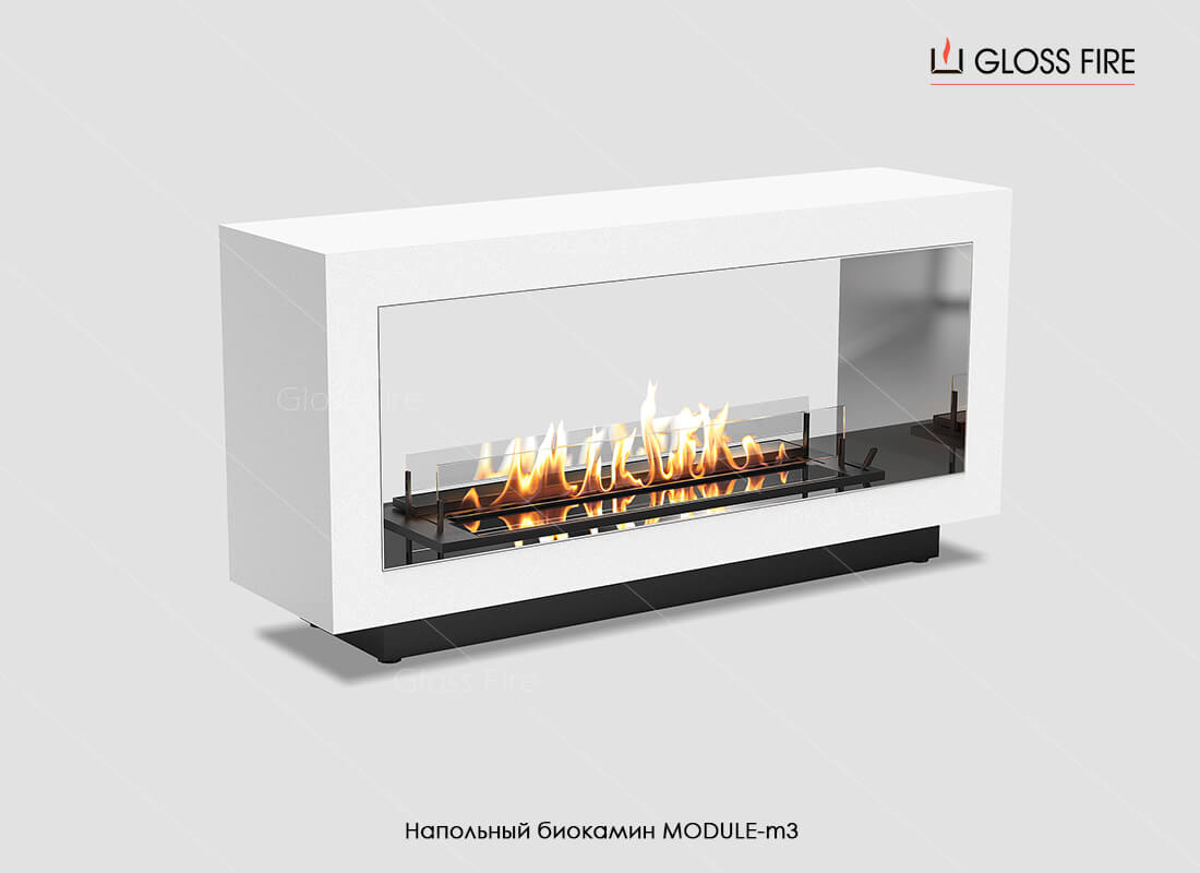 

Напольный биокамин Gloss Fire Module-m3 белый