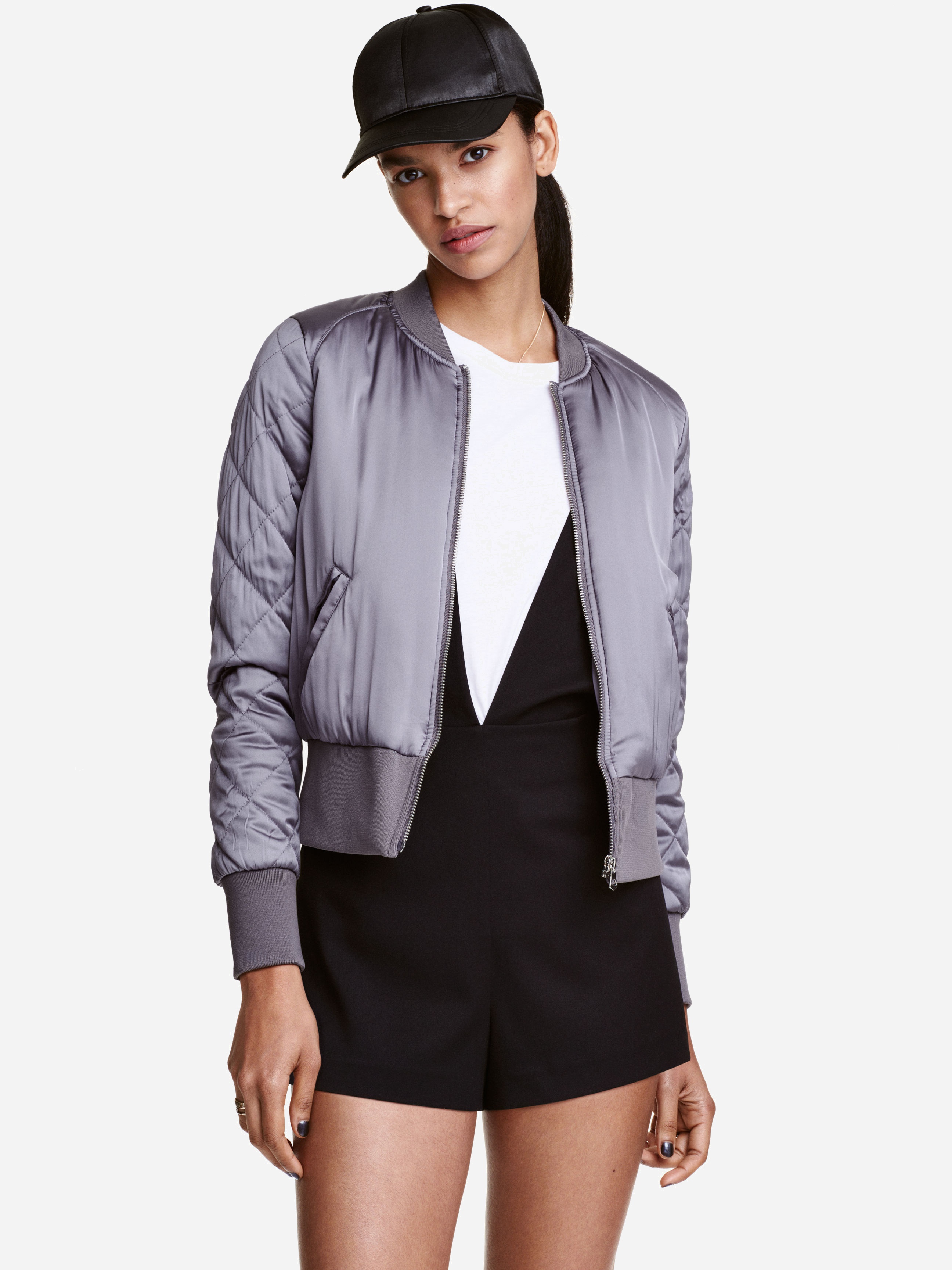 

Бомбер H&M 3145224-ACXW 36 Темно-серый