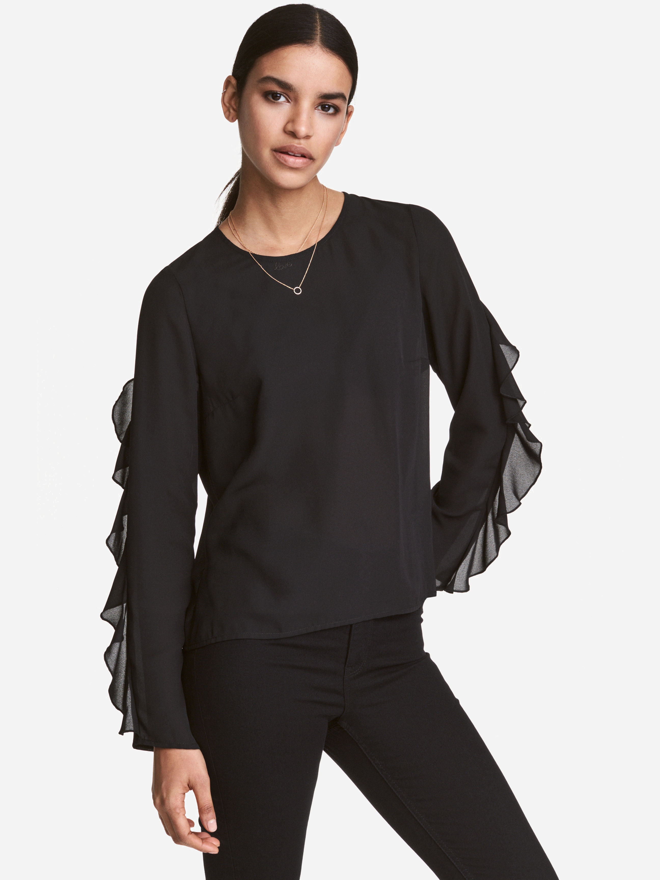 

Блузка H&M 4574195-AAAD 44 Черная