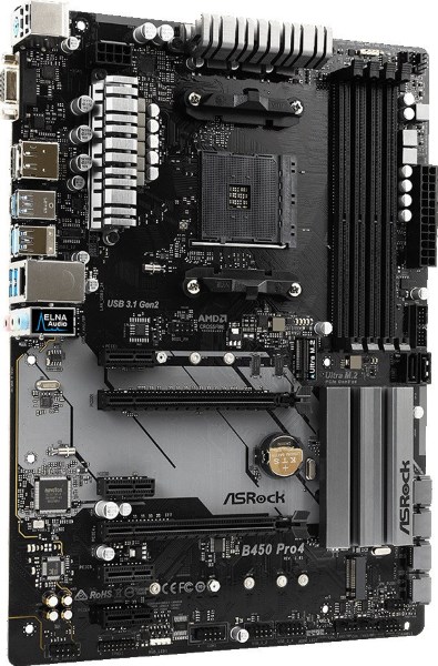 

Мат. плата MB AsRock B450 PRO4 (B450/sAM4/4xDDR4 3200(OC)/2xPCIе x16/4xPCIе x1/2x M.2 Socket 3/6xSATA3/RAID 0,1,10/GLan/DP, D-Sub, HDMI, 2xUSB2.0, 5xUSB3.1, USB3.1 Type-C/Audio 7.1Ch/ATX)