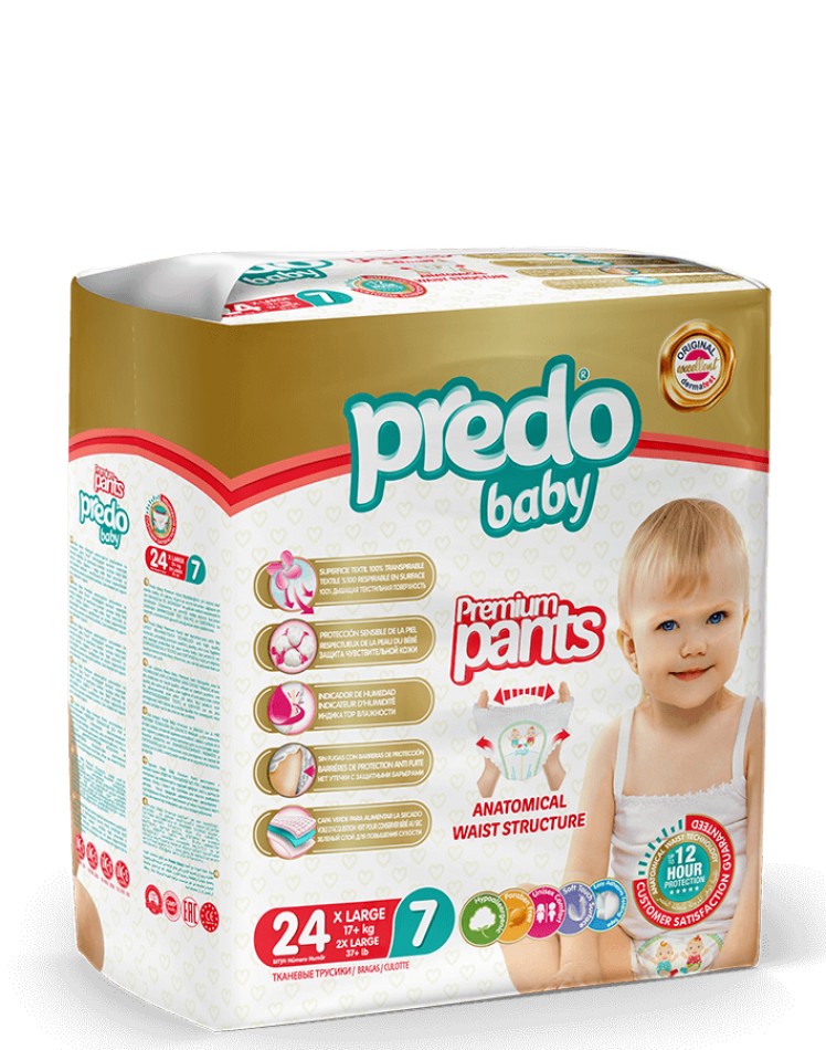 

Подгузники-трусики PREDO BABY 7 17+ кг 24 шт