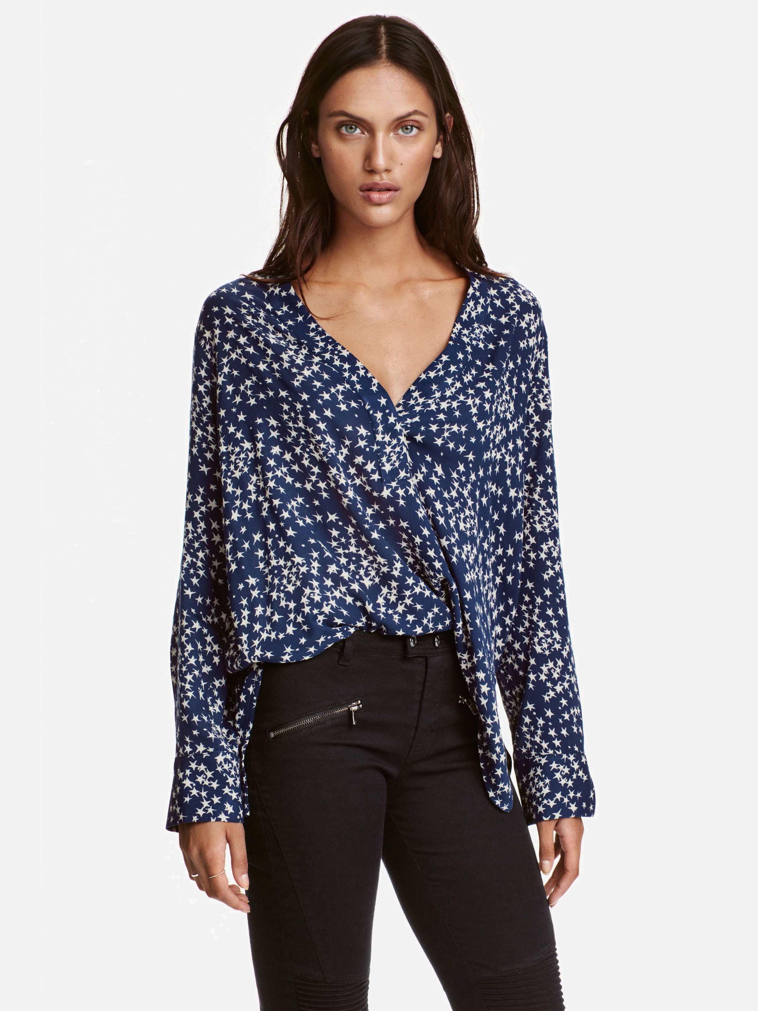 

Блузка H&M 3480714-ACTH 32 Синяя с белым