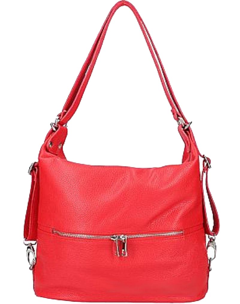 

Женская Кожаная Сумка Рюкзак Italian Bags DB7151 red