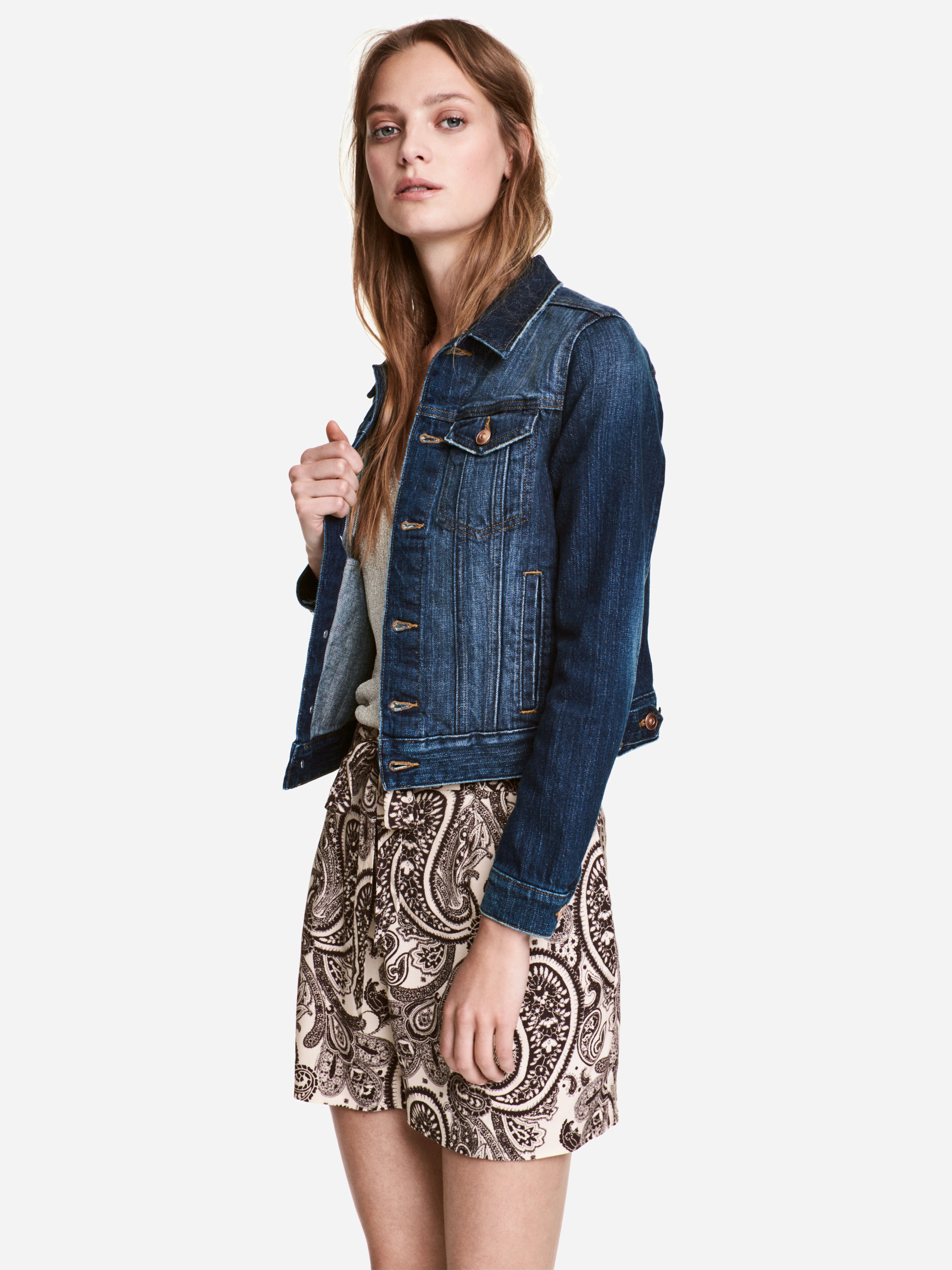 

Джинсовая куртка H&M 4980446-AAQJ 36 Темно-синяя