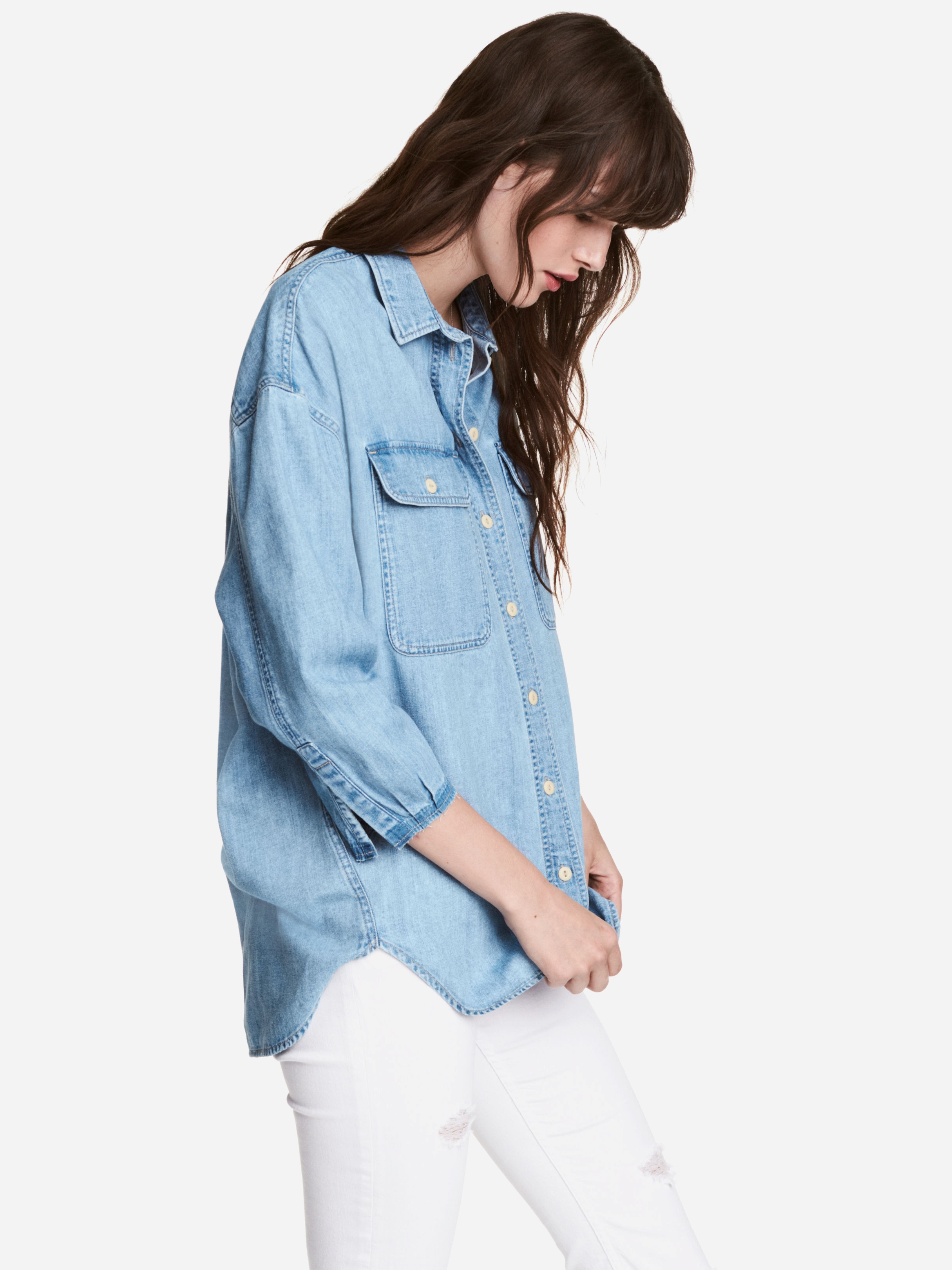 

Джинсовая рубашка H&M 5284026-ACUP 36 Голубая