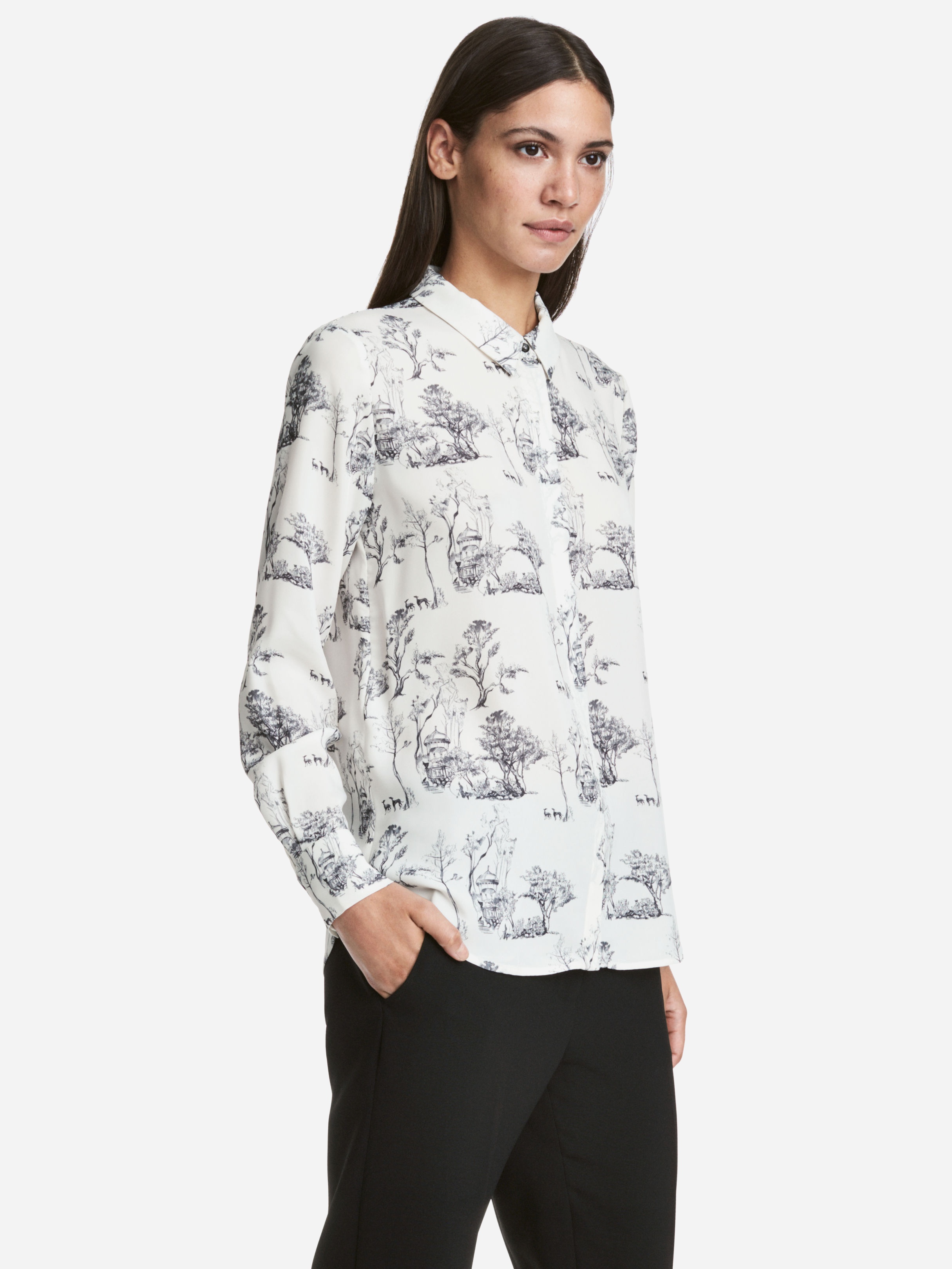 

Рубашка H&M 5340446-AAOL 44 Белая с черным