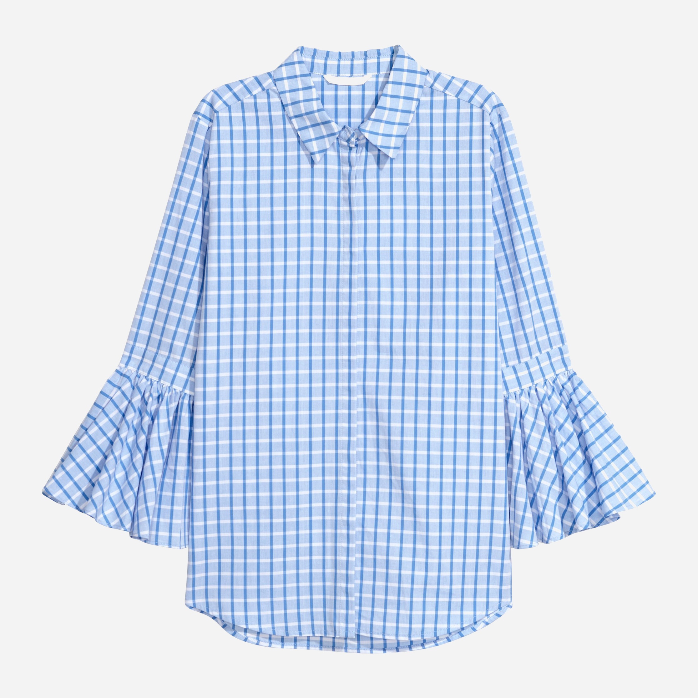 

Блузка H&M 5976496-ABKR  Белая с голубым, Блузка H&M 5976496-ABKR 34 Белая с голубым