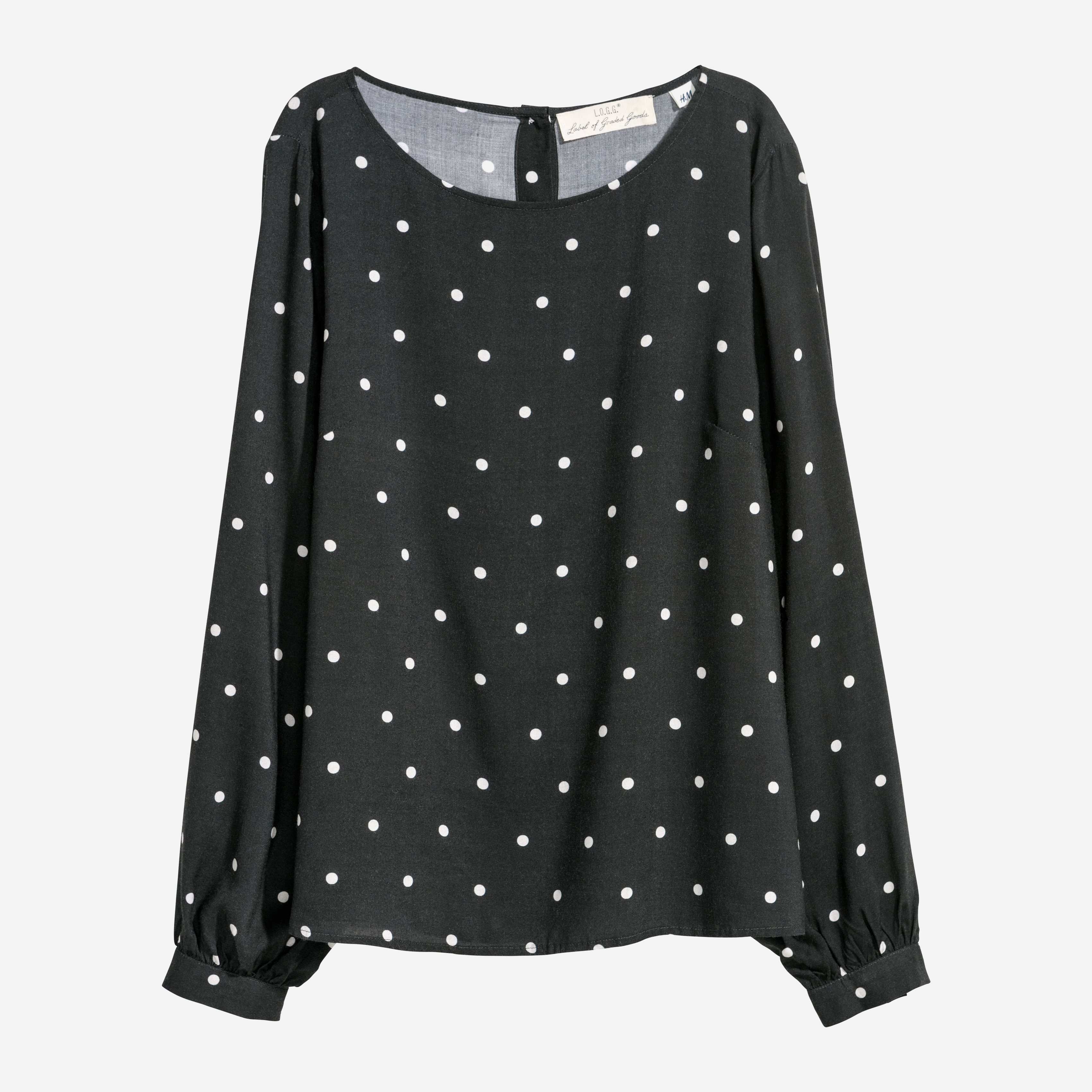 

Блузка H&M 5553676-AANX 38 Черная с белым