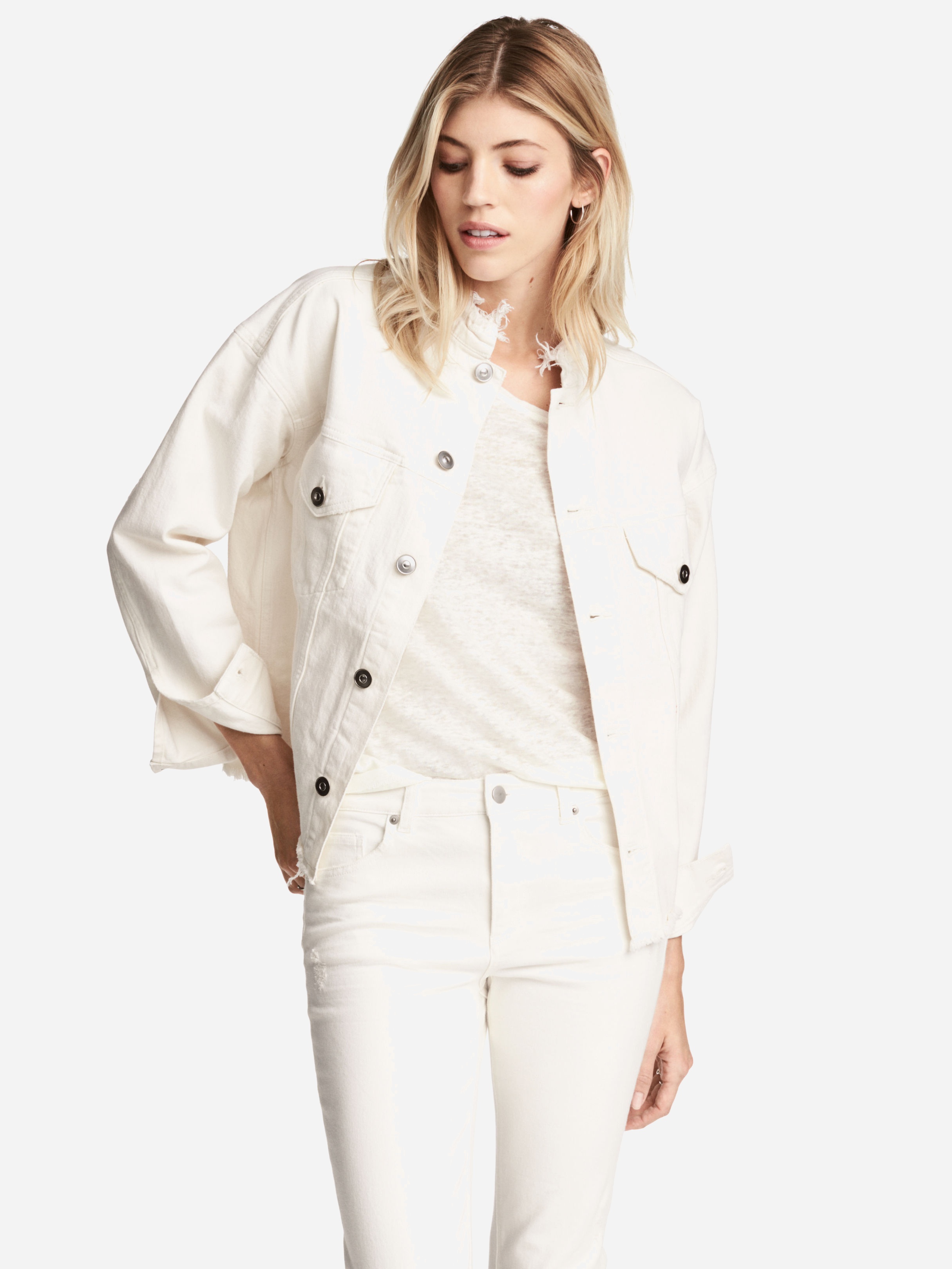 

Джинсовая куртка H&M 4933255-ACTS 40 Белая