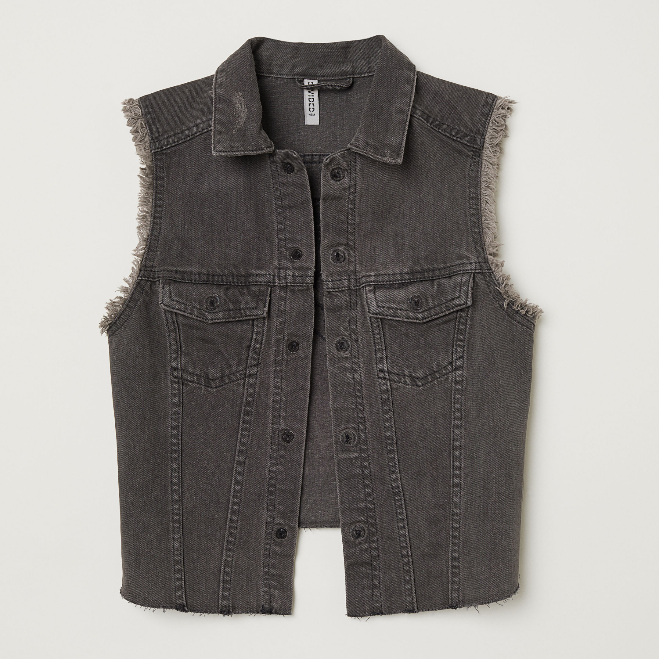 

Джинсовый жилет H&M 6067607-AARA 34 Темно-серый