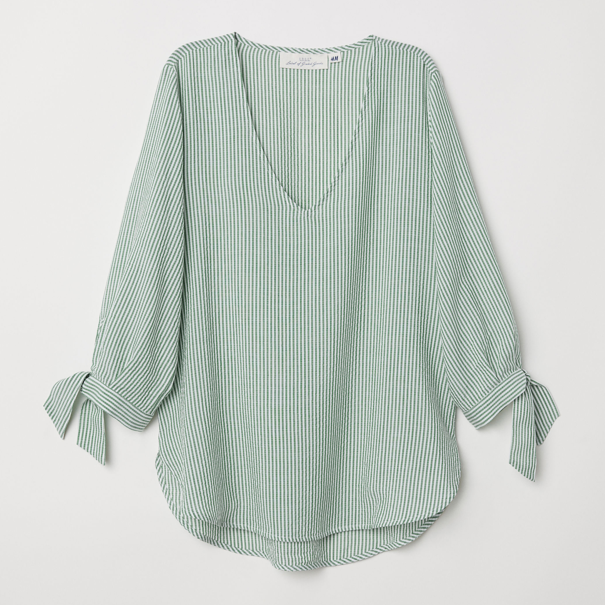 

Блузка H&M 5775297-ABSE 32 Белая с зеленым