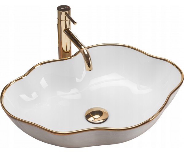 

Умывальник (Раковина) Rea Pearl Gold Edge (REA-U0696)