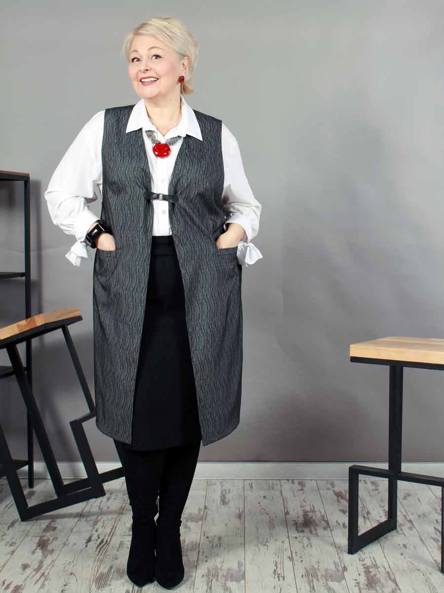 

Жилет NadiN ТМ Надин 11383 серый меланж, р, Жилет NadiN ТМ Надин 11383 серый меланж, р. 56
