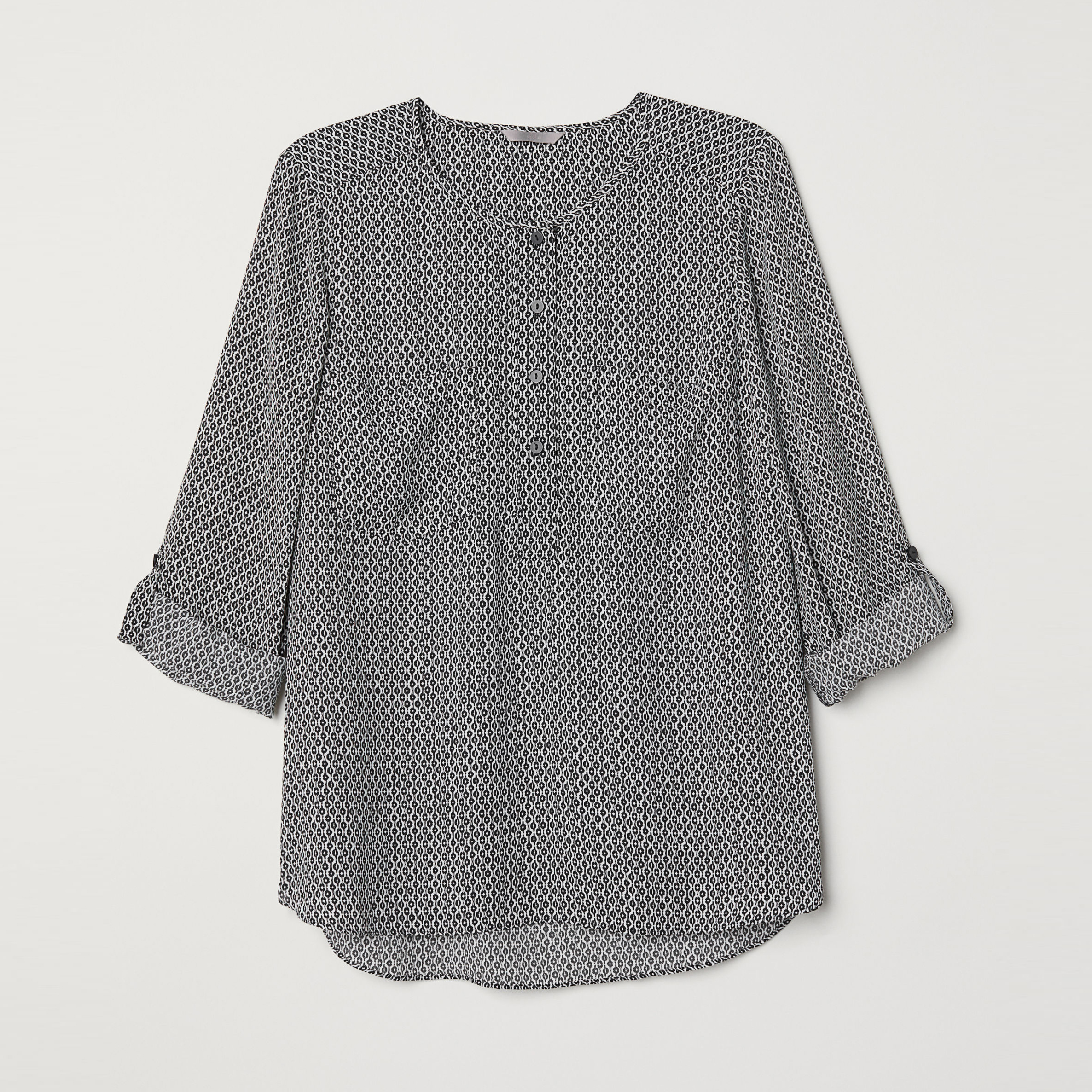 

Блузка H&M 6633517-AAOL 46 Белая с черным