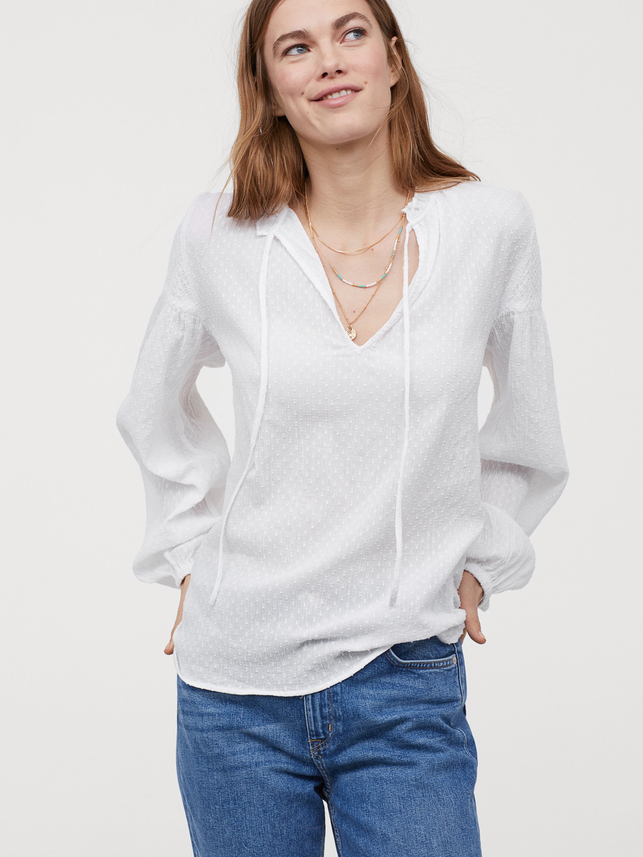

Рубашка H&M 7178349-ACTS 36 Белая