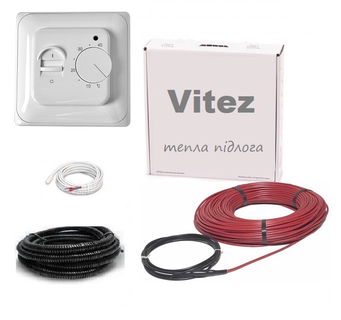 

Двухжильный нагревательный кабель Vitez 640 Вт 32 м 3.3 - 4.9 м² в комплекте с механическим терморегулятором