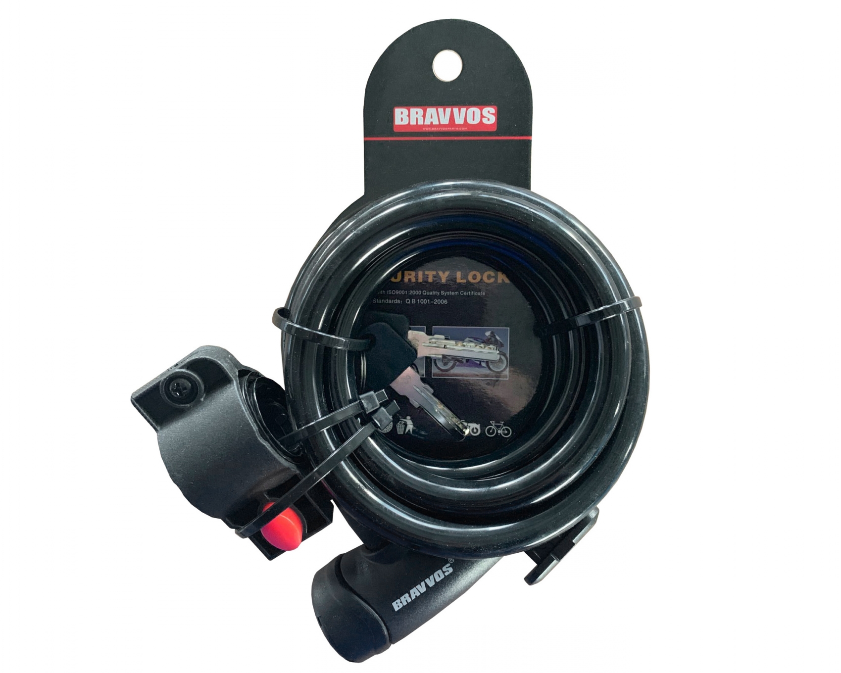 

Велосипедный замок BRAVVOS LOC-065-110 на ключе со стальным тросом 12mmX1500mm ED LCK-035
